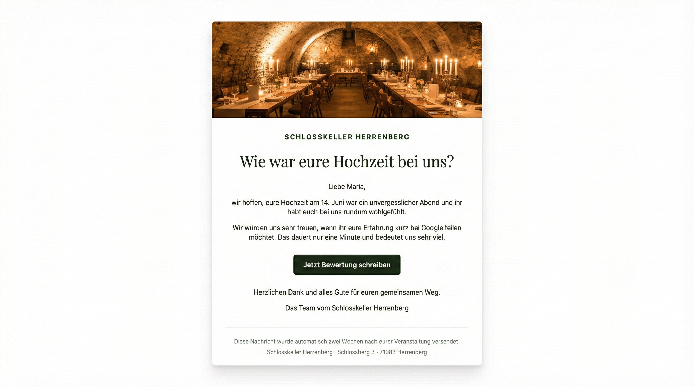 Automatische Bewertungsanfrage per E-Mail